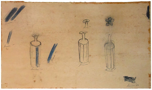 Morris Graves Canvas: A Journey into the Mystical Pacific Northwest Vision - Bottles and Flowers - 1956 by Morris Graves