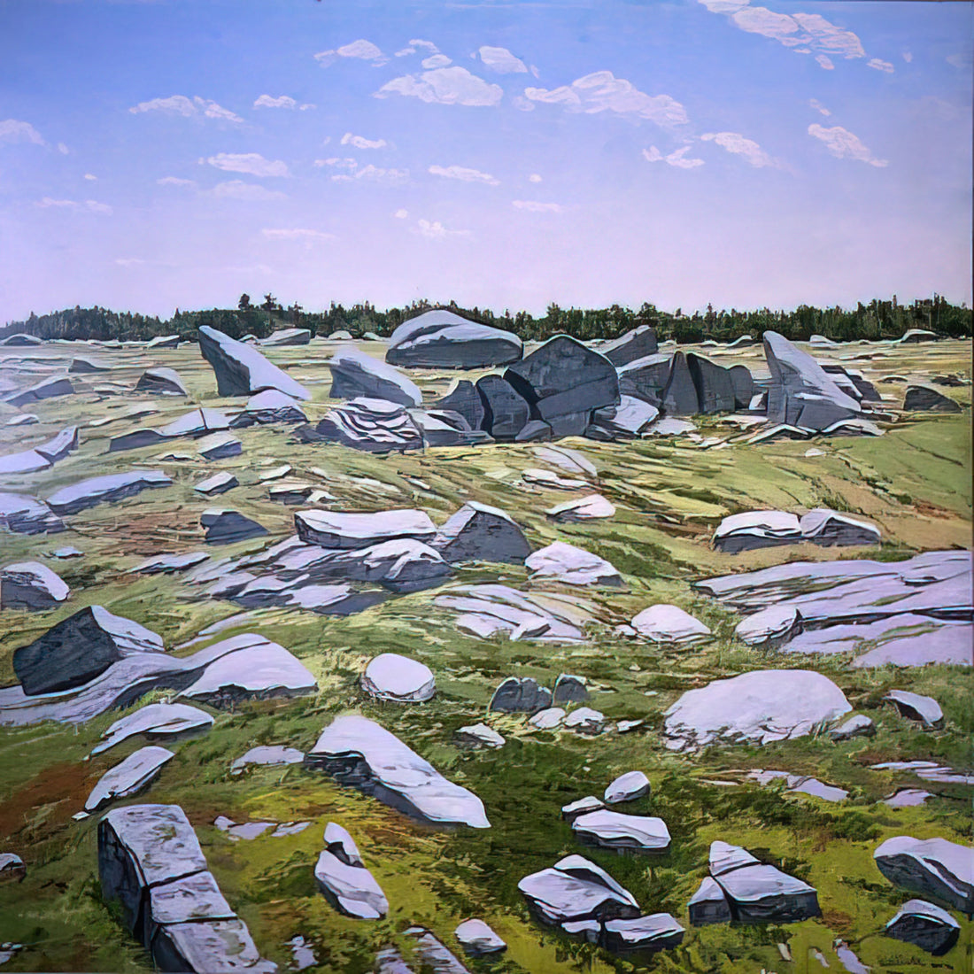 Neil Welliver Posters: The Enduring Legacy of America's Premier Landscape Realist - Midday Barren - 1983 by Neil Welliver