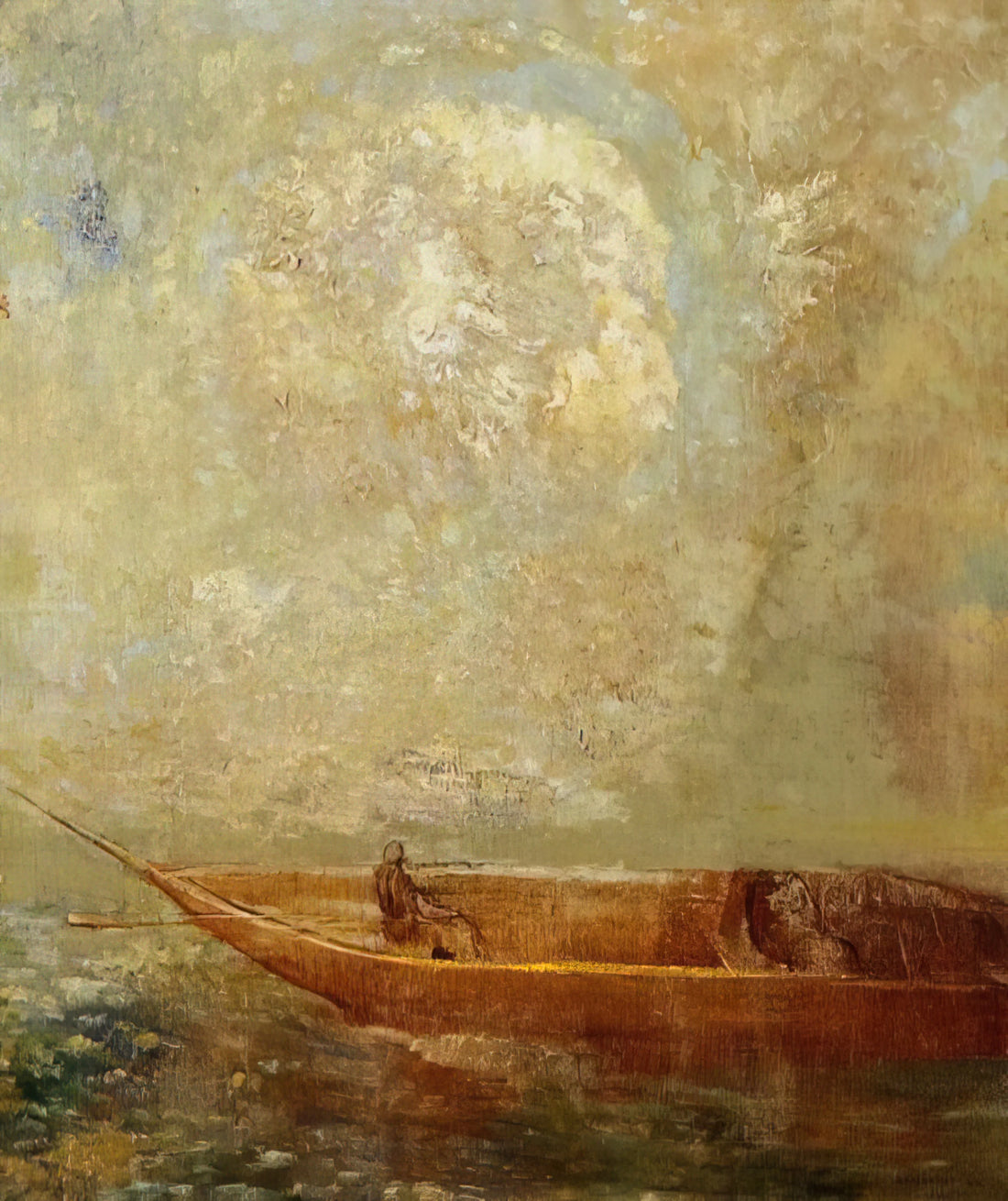 Odilon Redon Acrylic Print: Illuminating the Symbolist Master's Dreamlike Visions - A BOAT by Odilon Redon