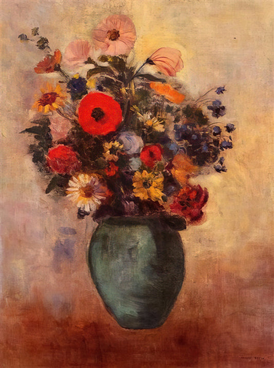 Odilon Redon Lithograph: The Dreamlike World of Symbolist Printmaking - VASE OF FLOWERS 3 by Odilon Redon