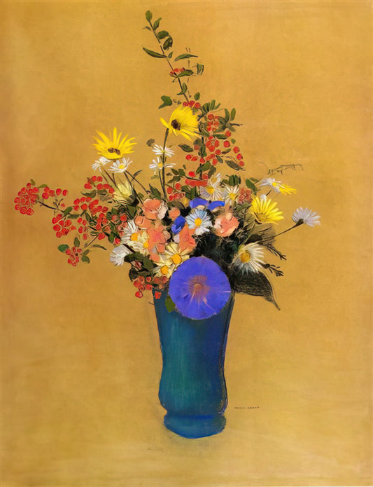 Odilon Redon Paintings: A Journey into the Dreamlike and Symbolic - BOUQUET OF WILD FLOWERS by Odilon Redon
