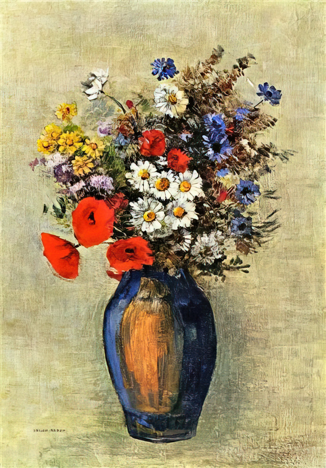 Odilon Redon Prints: A Journey into the Symbolist Dreamscape - VASE OF FLOWERS 2 by Odilon Redon