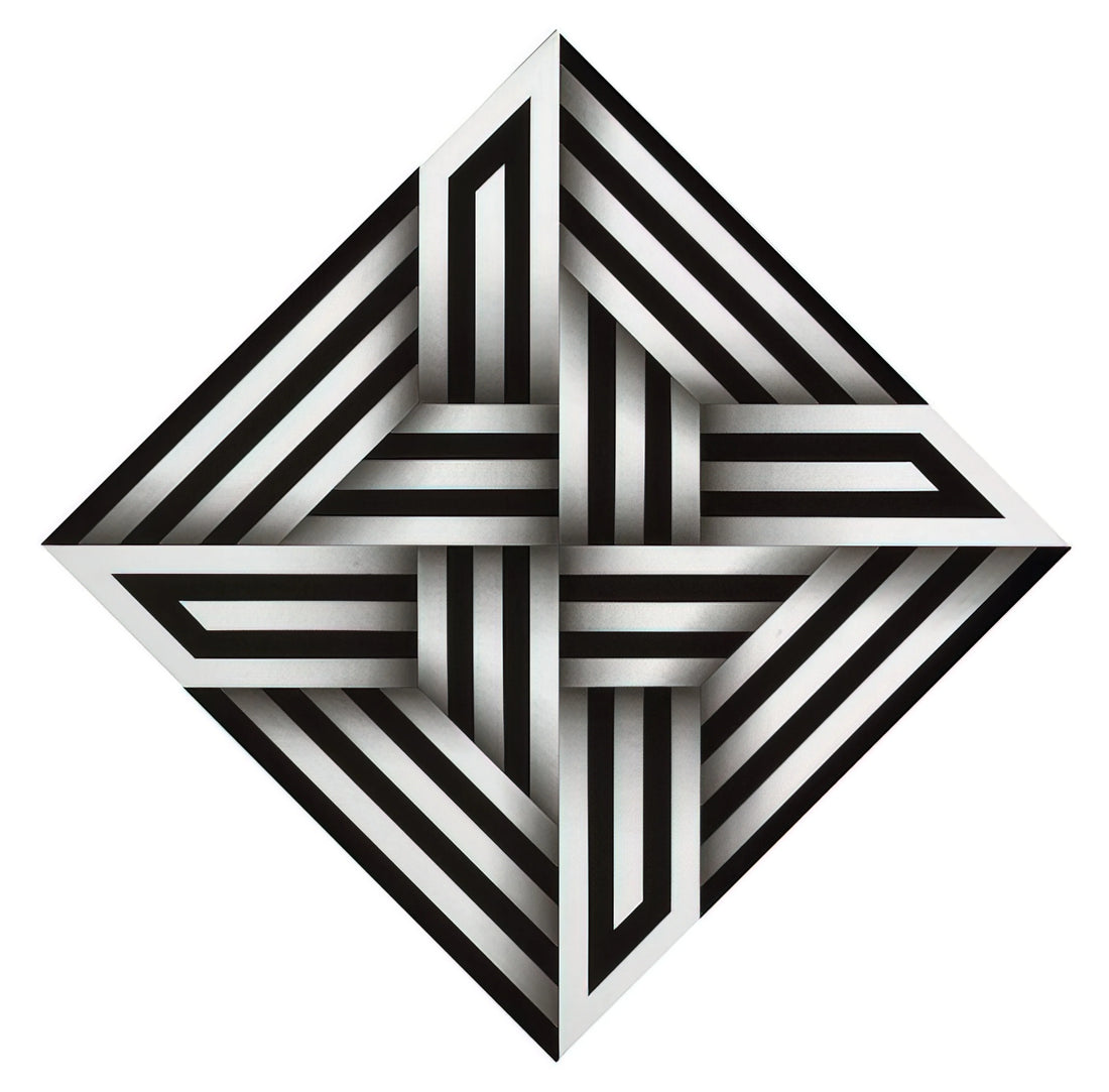Omar Rayo Acrylic Print: The Geometric Brilliance of a Colombian Master - Kumo XV - 1973 by Omar Rayo