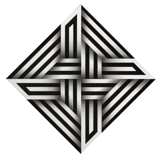 Omar Rayo Acrylic Print: The Geometric Brilliance of a Colombian Master - Kumo XV - 1973 by Omar Rayo