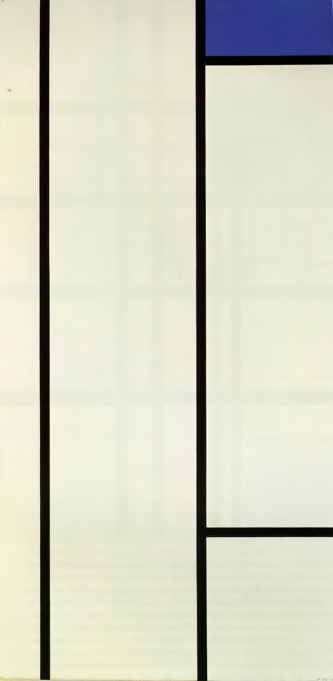 Original Mondrian Art: From Dutch Landscapes to Revolutionary Grids - Vertical Composition with Blue and White by Piet Mondrian
