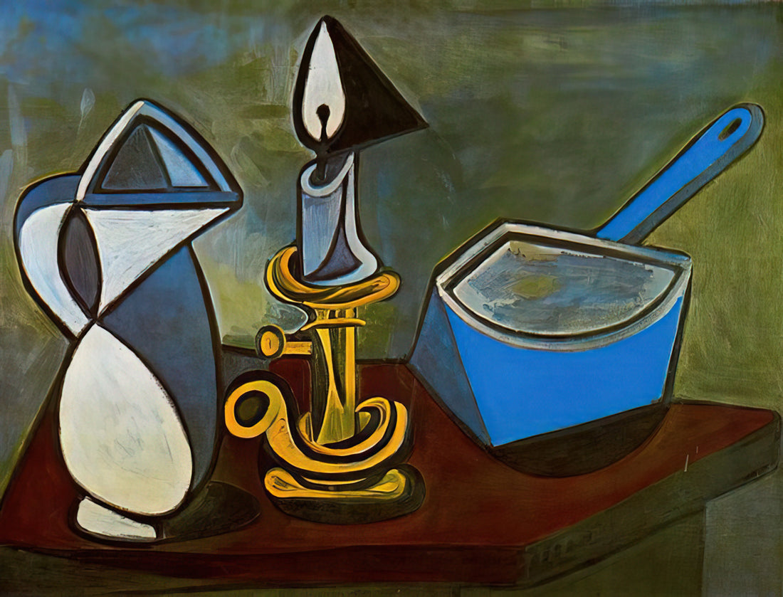 Pablo Picasso at the Louvre: A Revolutionary Dialogue with Art History - Jug, candle and enamel pan - 1945 by Pablo Picasso