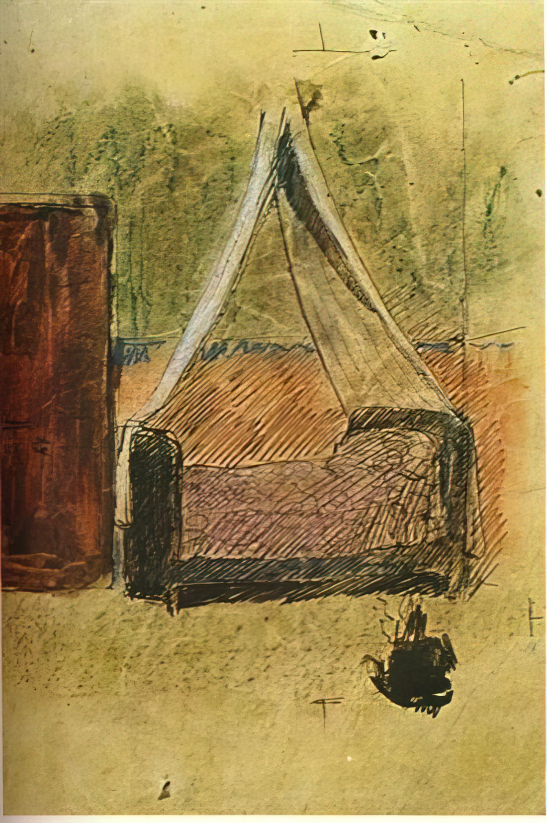 Pablo Picasso: The Revolutionary Genius Who Redefined Modern Art - Bed with mosquito nets by Pablo Picasso