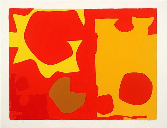 Patrick Heron Prints for Sale: A Collector's Guide to the British Abstract Master - Six in Light Orange with Red in Yellow - 1970 by Patrick Heron