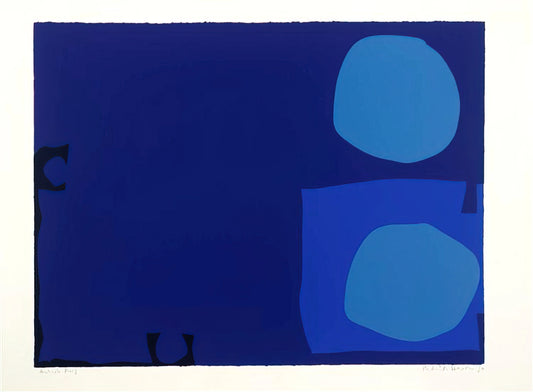 Patrick Heron Reproductions: Capturing the Essence of British Modernist Color - Four Blues Two Discs - 1970 by Patrick Heron