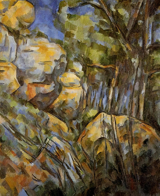 Paul Cézanne Fruit Painting: The Revolutionary Still Life That Changed Modern Art - Rocks near the Caves below the Chateau Noir by Paul Cézanne