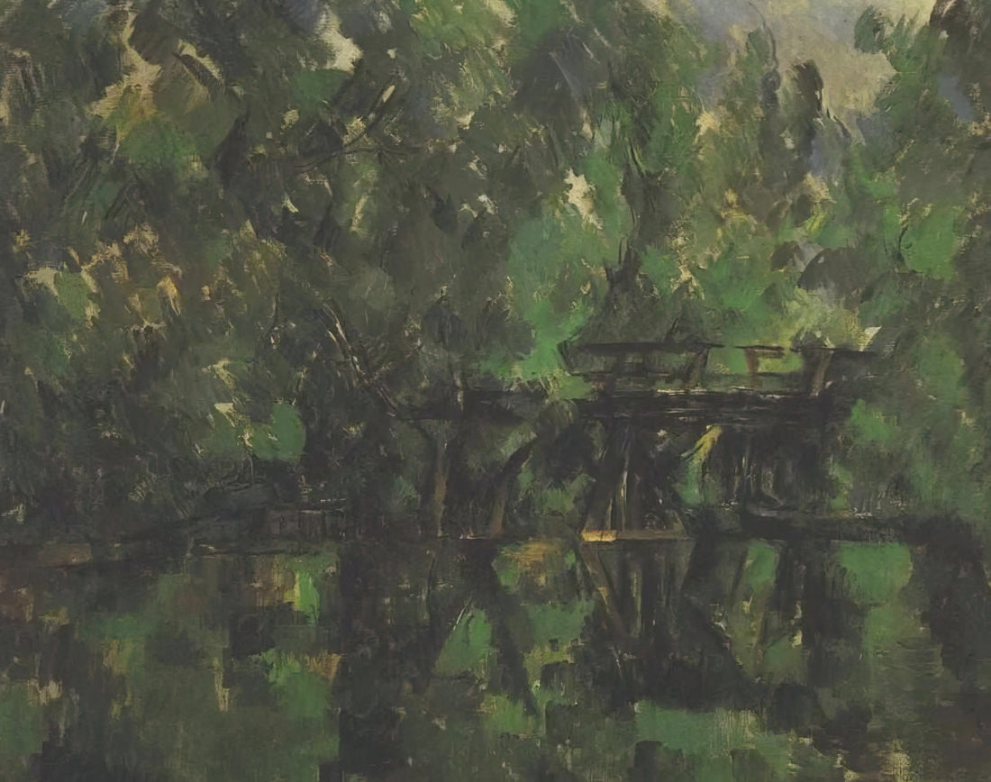 Paul Cézanne and the Enduring Vision of Mont Sainte-Victoire: A Study in Artistic Evolution - Bridge over the pond by Paul Cézanne
