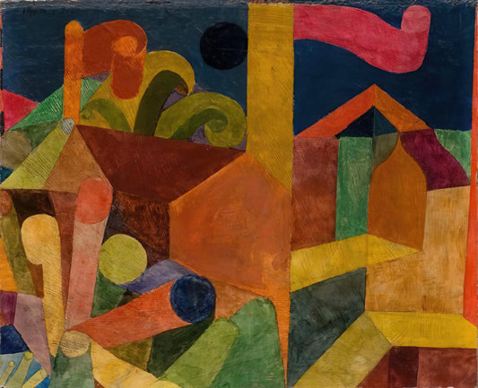 Paul Klee Lithographs: A Collector's Guide to the Artist's Graphic Mastery - LANDSCAPE WITH FLAGS 1914 by Paul Klee