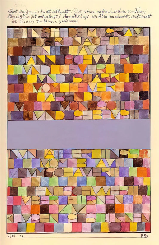 Paul Klee at the Guggenheim: A Journey Through Color, Line, and Modernist Innovation - ONCE EMERGED FROM THE GRAY OF NIGHT 1918 by Paul Klee