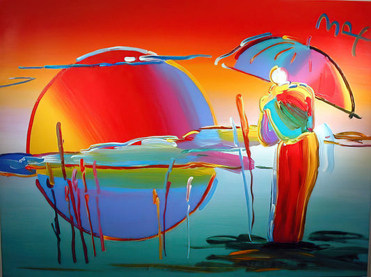 Peter Max Website: Exploring the Digital Gateway to America's Pop Art Icon - BUDDHA MOON MONK SUNRISE 1999 by Peter Max