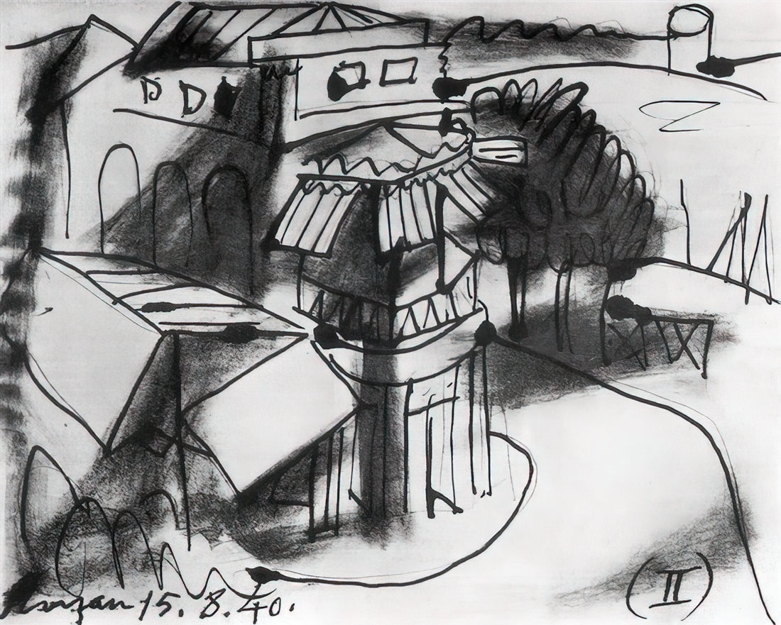 Picasso Drawings and Prints: A Collector's Guide to the Master's Graphic Genius - Café in Royan - 1940 by Pablo Picasso