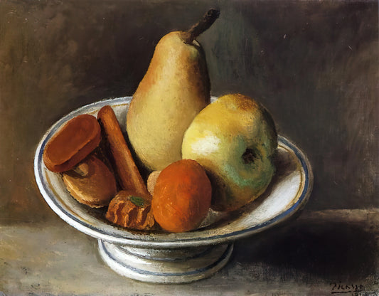 Picasso La Celestine Etchings: A Master's Exploration of Line and Character - Fruit Bowl with Fruit - 1918 by Pablo Picasso