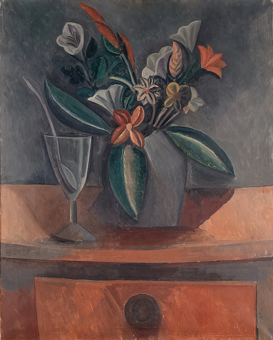 Picasso Woman Print: The Evolution of Feminine Form in Modern Art - Flowers in a Grey Jar - 1908 by Pablo Picasso