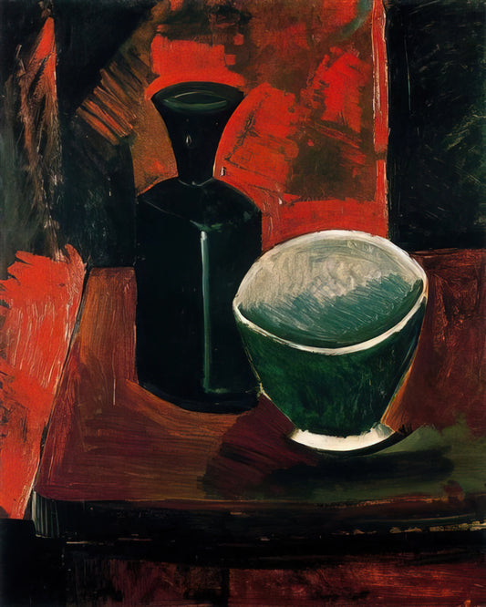 Picasso au Palais des Papes Poster: A Collector's Guide to the Avignon Masterpiece - Green Pan and Black Bottle - 1908 by Pablo Picasso
