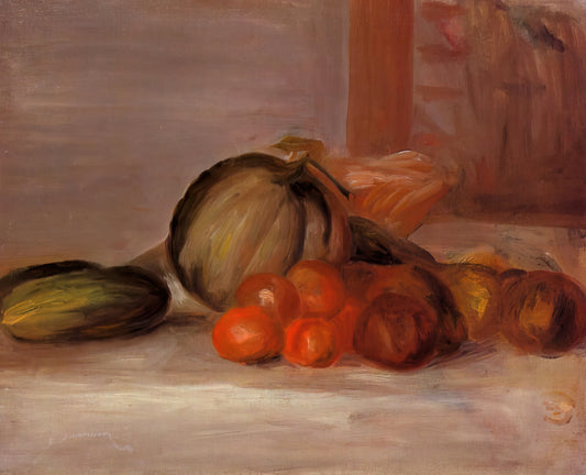 Pierre-Auguste Renoir in the Garden: A Celebration of Light, Leisure, and Impressionist Joy - Still Life with Melon by Pierre-Auguste Renoir