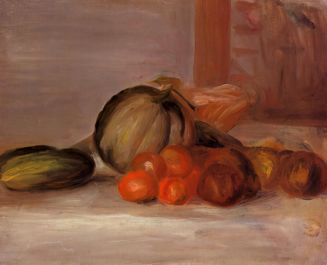 Pierre-Auguste Renoir: The Master of Light, Color, and Joyful Impressionism - Still Life with Melon by Pierre-Auguste Renoir
