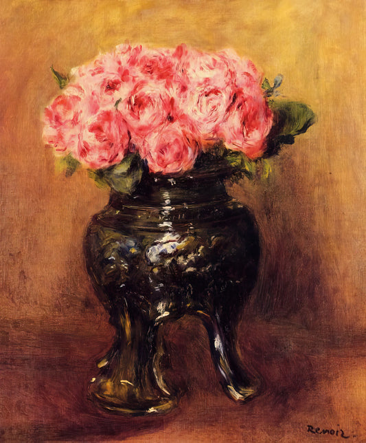 Pierre-Auguste Renoir's Le Moulin de la Galette: A Masterpiece of Impressionist Joy - Roses in a China Vase by Pierre-Auguste Renoir
