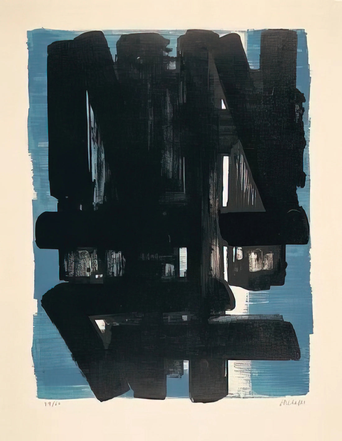 Pierre Soulages Prints for Sale: A Collector's Guide to the Master of Outrenoir - Lithographie No. 5 - 1957 by Pierre Soulages