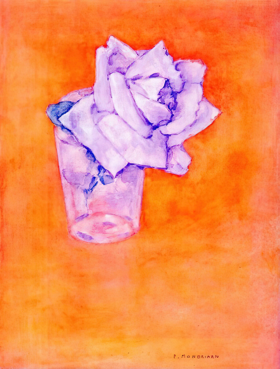 Piet Mondrian's Most Famous Artwork: A Journey Through Neoplasticism - White Rose in a Glass by Piet Mondrian