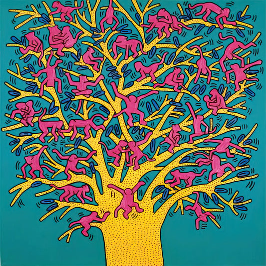 Pop Art by Keith Haring: The Radiant Child Who Democratized Art - THE TREE OF MONKEYS by Keith Haring