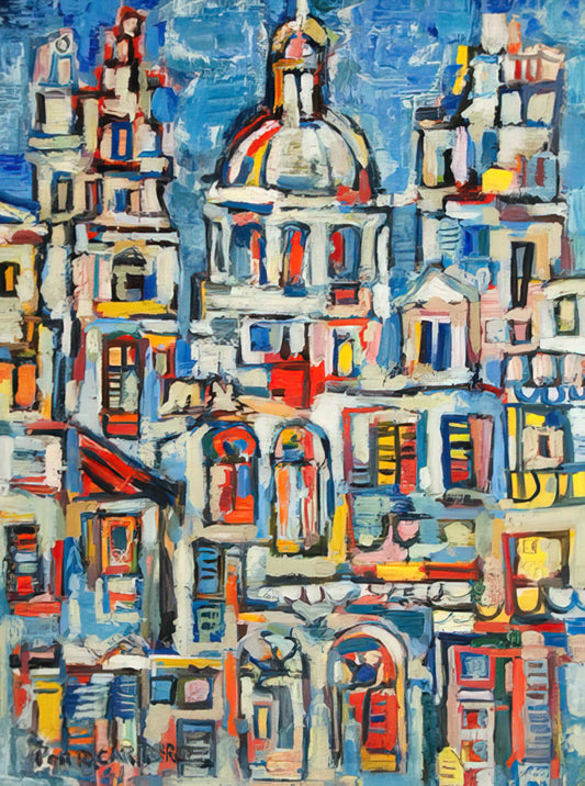 Portocarrero Painting: The Vibrant Legacy of Cuban Modernism - LANDSCAPE OF HAVANA 1961 by Rene Portocarrero