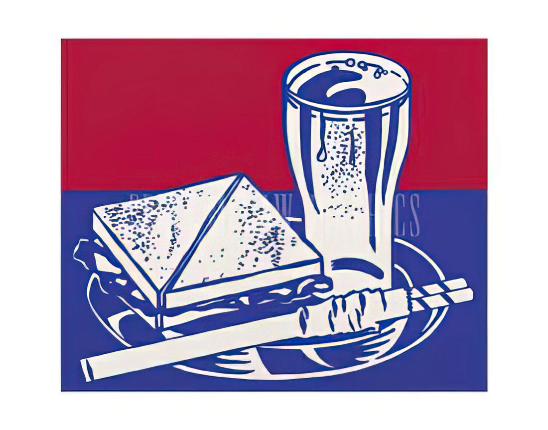 Portrait Roy Lichtenstein: Deconstructing Pop Art's Iconic Faces - SANDWICH AND SODA 1964 by Roy Lichtenstein
