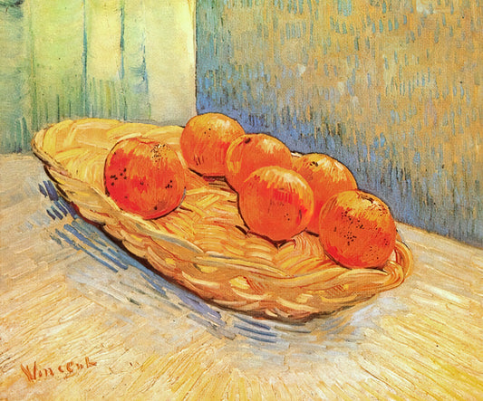 Prints of Van Gogh Paintings: A Curator's Guide to Owning Museum-Quality Reproductions - Still Life with Basket and Six Oranges by Vincent van Gogh