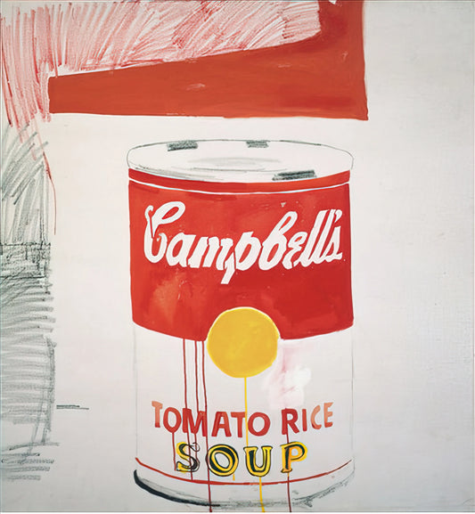 Queen Elizabeth Warhol Print: A Pop Art Icon of Royalty and Mass Media - Campbell's Soup Can  Tomato Rice  by Andy Warhol