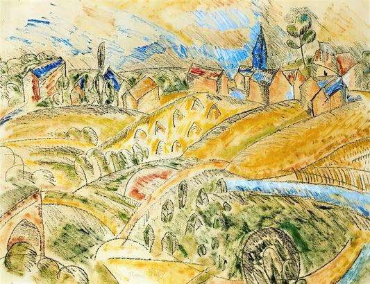 Raoul Dufy Posters: A Curator's Guide to His Joyful Modernist Prints - CUBIST LANDSCAPE WITH HAYSTACKS by Raoul Dufy