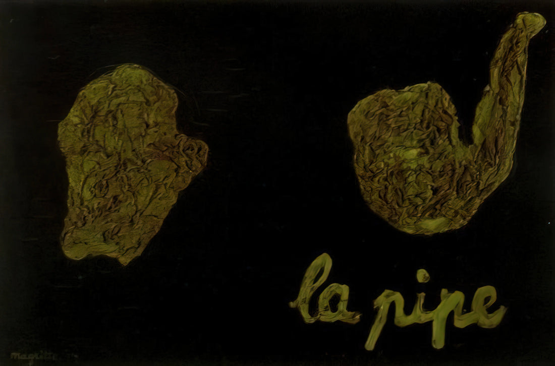 René Magritte's Day and Night: A Surrealist Exploration of Perception and Reality - THE PIPE 1927 by Rene Magritte