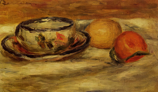 Renoir Canvas: The Luminous Legacy of Pierre-Auguste Renoir's Masterpieces - Cup, Lemon and Tomato by Pierre-Auguste Renoir