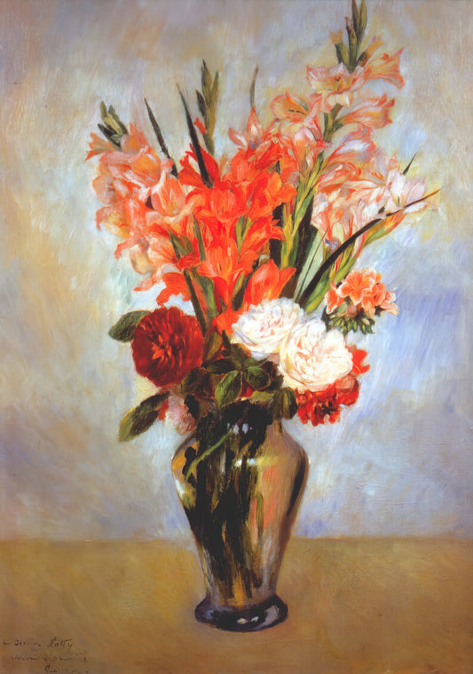Renoir Framed Prints: Curating Impressionist Masterpieces for Your Home - Gladioli by Pierre-Auguste Renoir