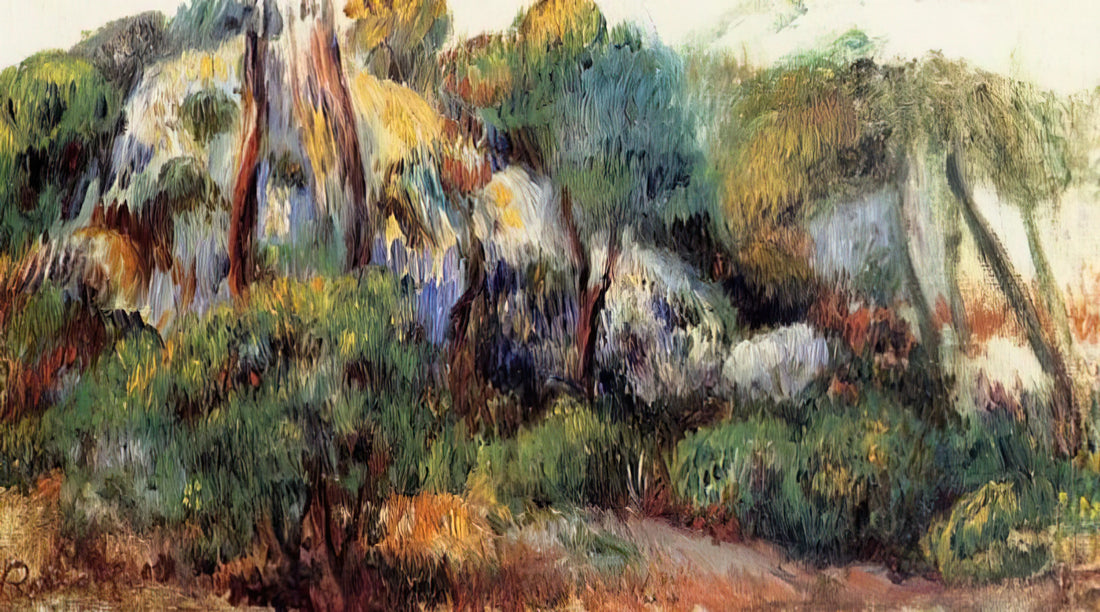 Renoir's Two Sisters on the Terrace Print: A Masterpiece of Impressionist Joy and Light - Purple Landscape by Pierre-Auguste Renoir