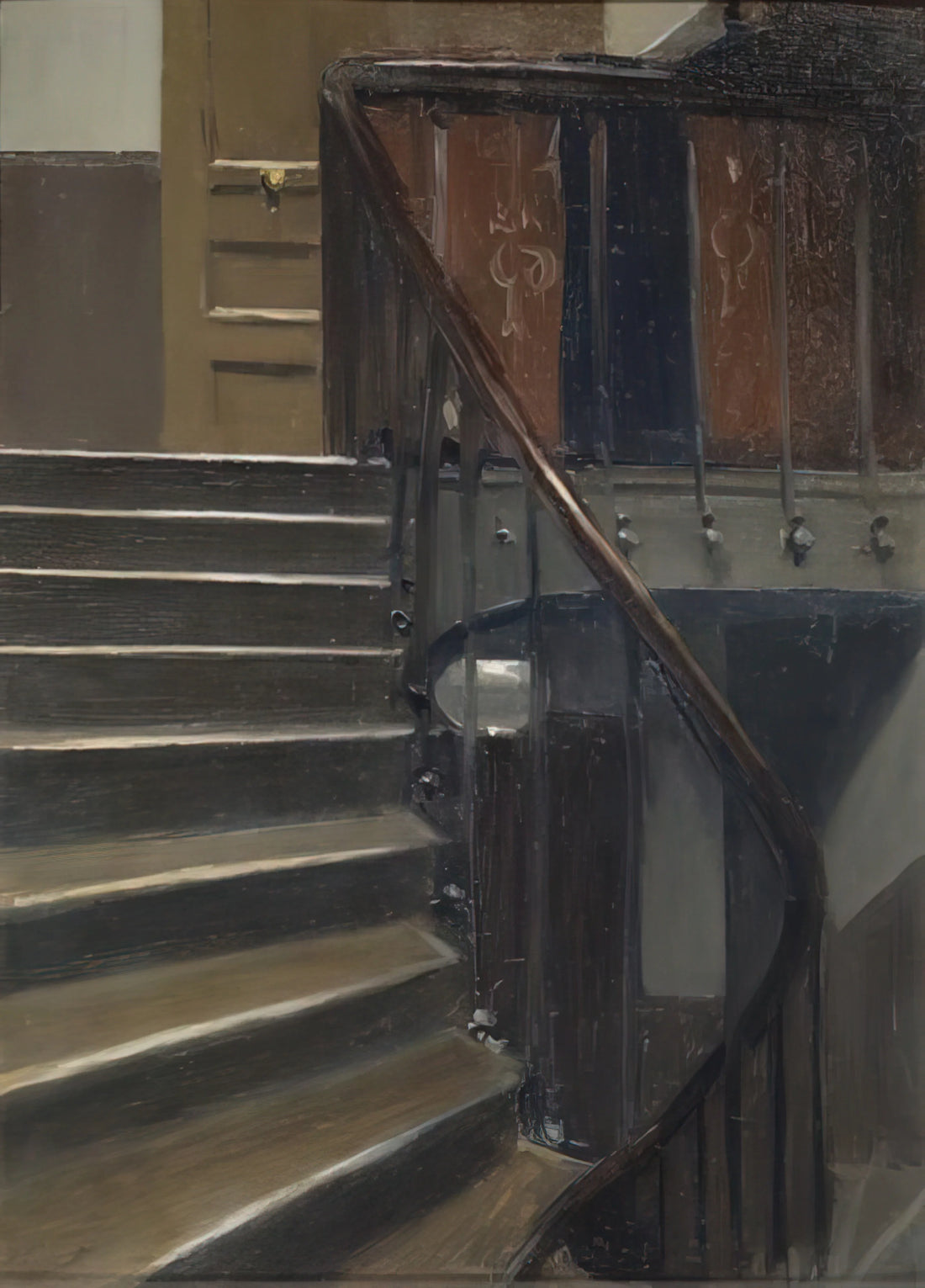 Reproduction Nighthawks Hopper: A Guide to Museum-Quality Prints of an American Icon - Stairway at 48 rue de Lille, Paris by Edward Hopper