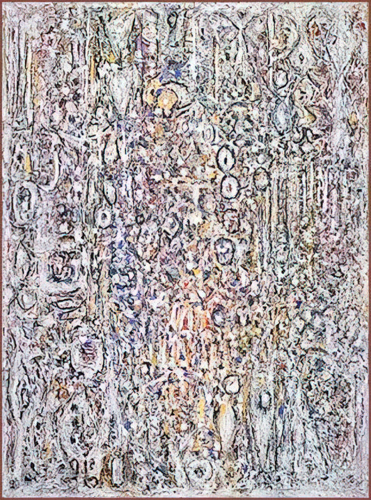 Richard Pousette-Dart Print: Exploring the Abstract Expressionist's Vision in Fine Art Reproduction - White Gothic No. 5 - 1961 by Richard Pousette-Dart