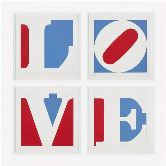 Robert Indiana Prints for Sale: A Collector's Guide to the Pop Art Icon - Four Panel Love by Robert Indiana