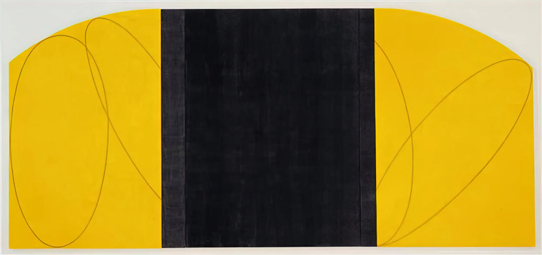 Robert Mangold for Sale: A Collector's Guide to Acquiring Minimalist Masterpieces - ELLOW BLACK ZONE PAINTING IV 1996 by Robert Mangold