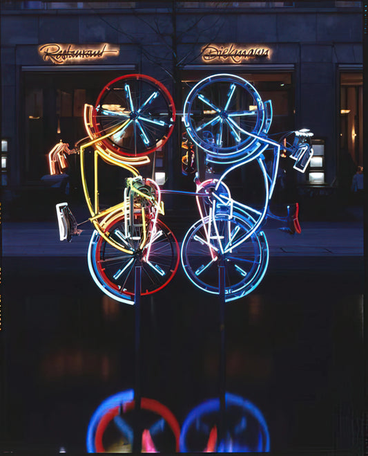 Robert Rauschenberg JFK: The Artist's Political Commentary in Mixed Media - RIDING BIKES 1998 by Robert Rauschenberg