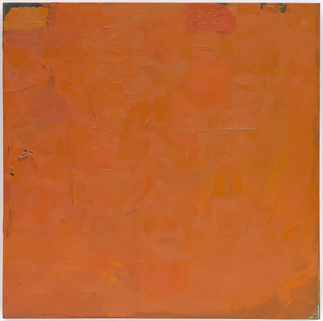 Robert Ryman at David Zwirner: A Master of Monochrome and Materiality - Untitled Orange Painting by Robert Ryman