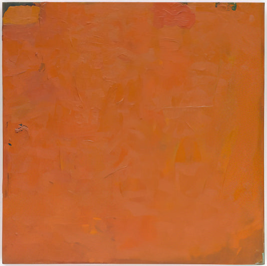 Robert Ryman at David Zwirner: A Master of Monochrome and Materiality - Untitled Orange Painting by Robert Ryman