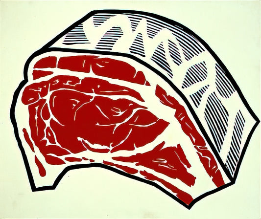 Roy Lichtenstein Acrylic Print: A Modern Masterpiece for Your Collection - STANDING RIB 1962 by Roy Lichtenstein