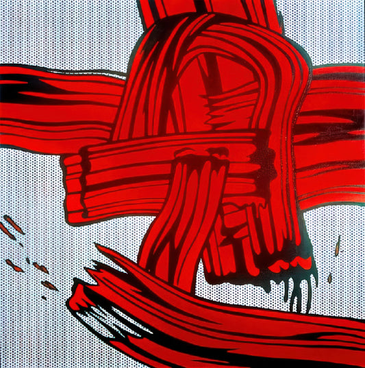 Roy Lichtenstein Prints for Sale: A Collector's Guide to Pop Art Masterpieces - RED PAINTING BRUSHSTROKE 1965 by Roy Lichtenstein