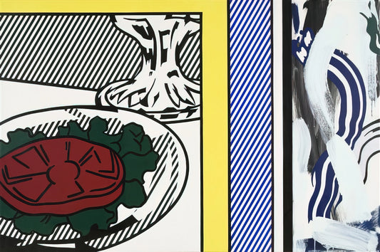Roy Lichtenstein Temple of Apollo: Decoding Pop Art's Classical Dialogue - TOMATO AND ABSTRACTION 1982 by Roy Lichtenstein