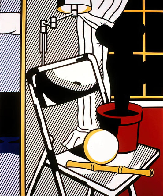 Roy Lichtenstein: The Master of Famous Pop Art Who Transformed Comics into Fine Art - INTERIOR WITH CACTUS 1978 by Roy Lichtenstein