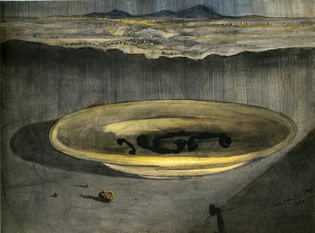 Salvador Dalí Poster: A Gateway to Surrealist Mastery and Iconic Art - LANDSCAPE WITH TELEPHONES ON A PLATE by Salvador Dali