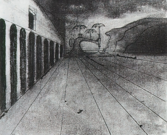 Salvador Dalí's Early Work: The Formative Years of a Surrealist Genius - LANDSCAPE AFTER DE CHIRICO UNFINISHED by Salvador Dali